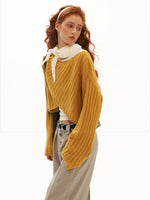 Cross Neck Recycled Knit Sweater