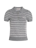 Gray Textured Polo Top