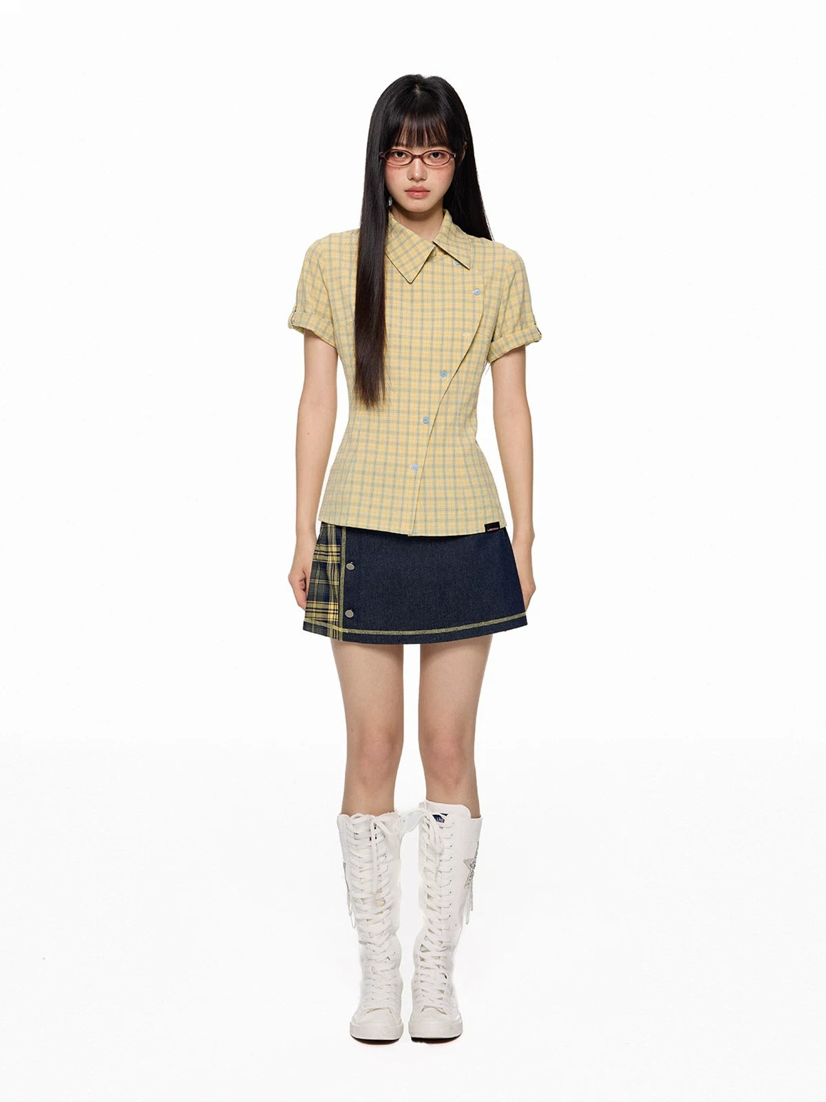 Plaid Slim Short Sleeve Shirt