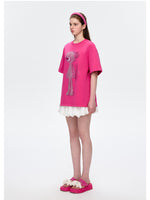 Doll Imitation Diamond Short-sleeve T-shirt