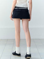 Contrast Drawstring Skort