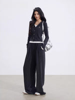 Deep Gray Hooded Sweatshirt Set