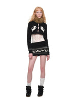 Fair Isle Jacquard Knit Cardigan & Skirt Set