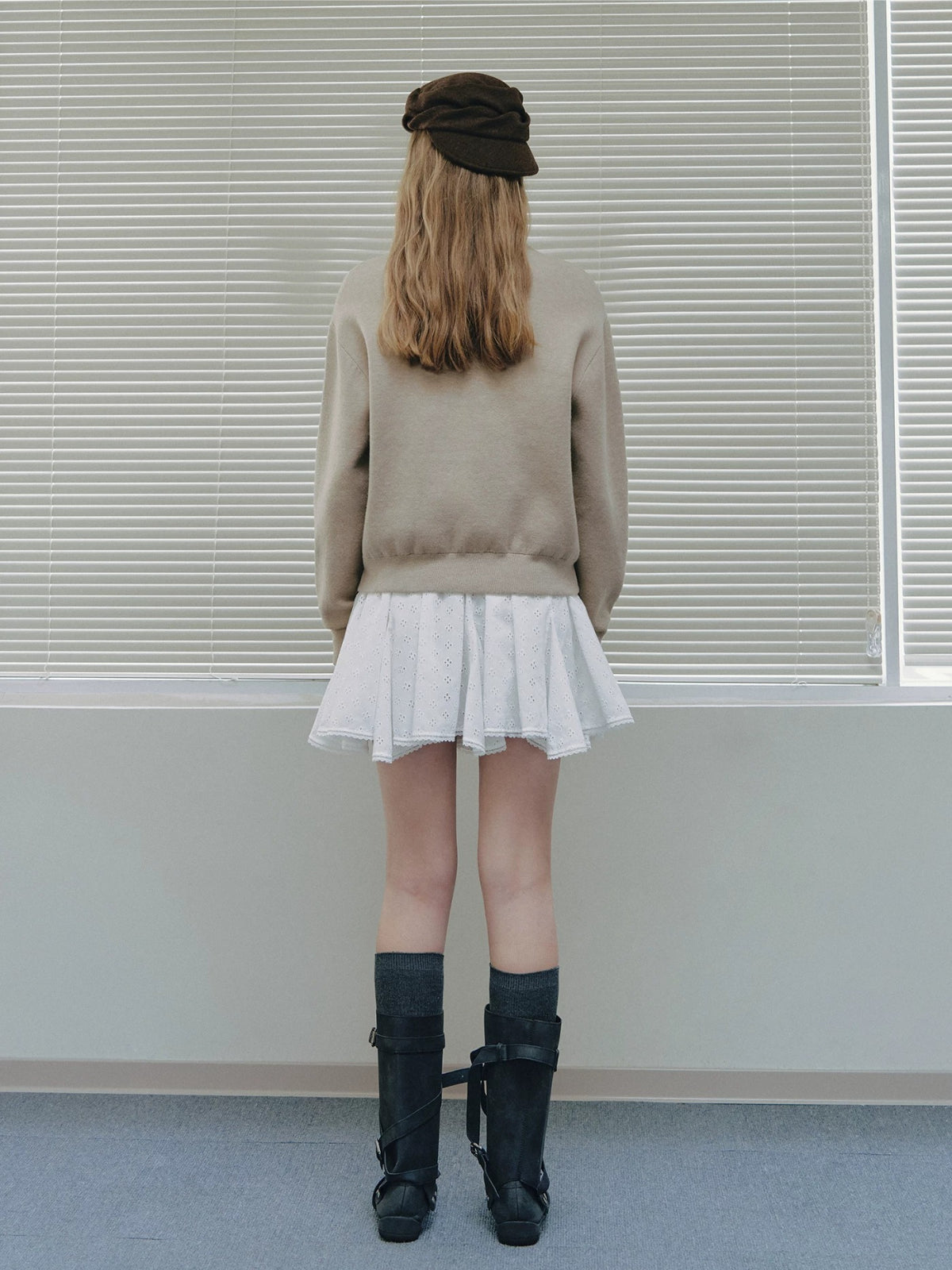 Minimal Letter Jacquard Knit Sweater