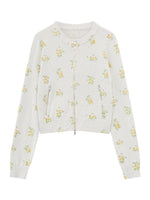 Floral Zip Knit Cardigan