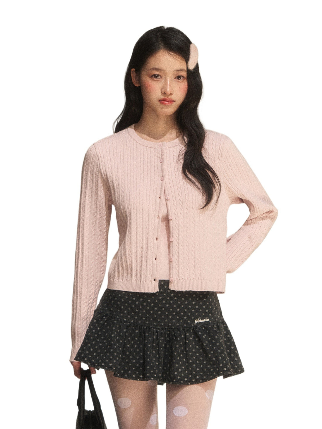 Cable Knit Cropped Cardigan