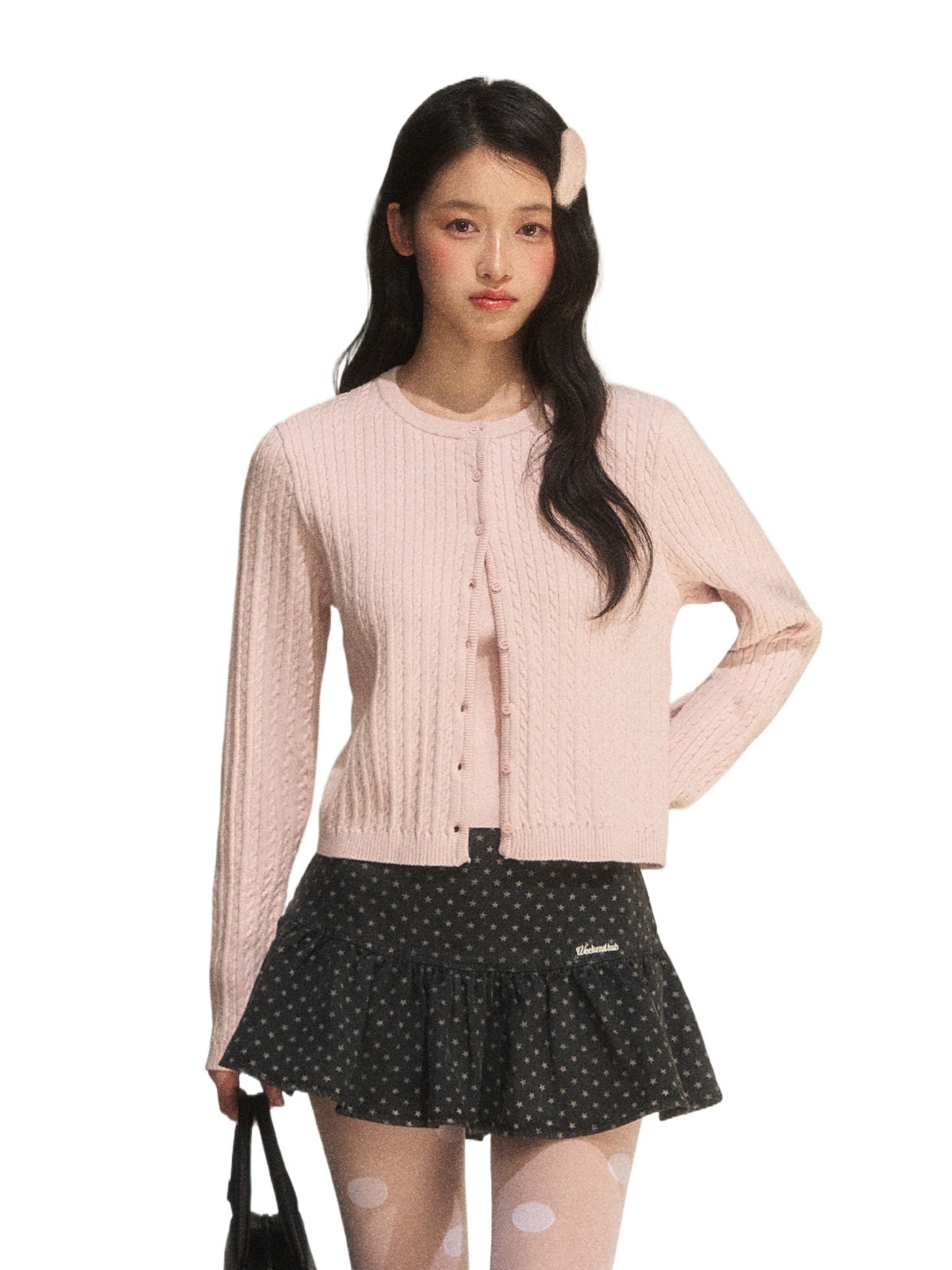 Cable Knit Cropped Cardigan