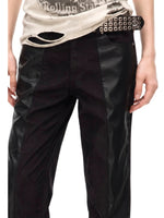 Black Stacked Street Trousers
