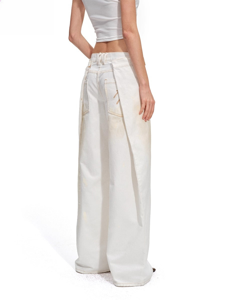 Polar Washed Twill Denim Wide-Leg Jeans