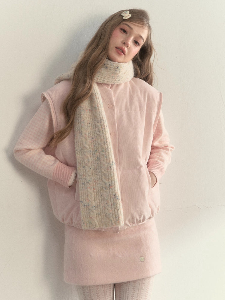 Speckled Cable Wool Scarf