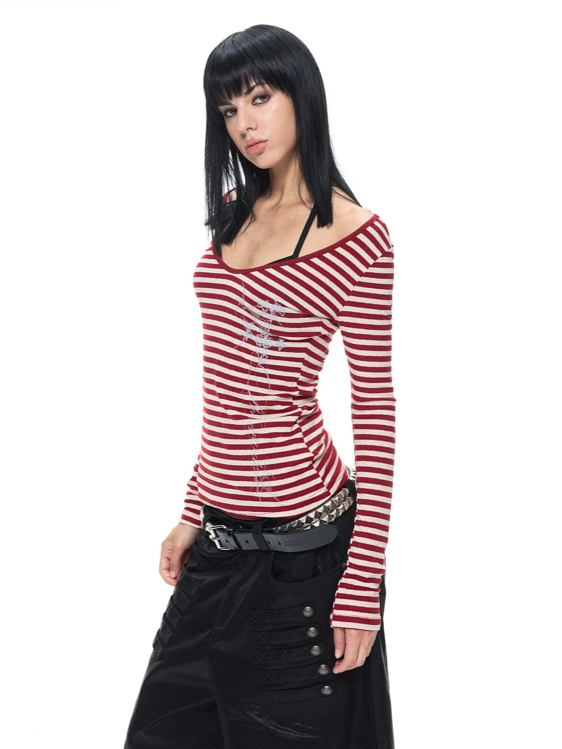 Vine Print Crew Neck Top