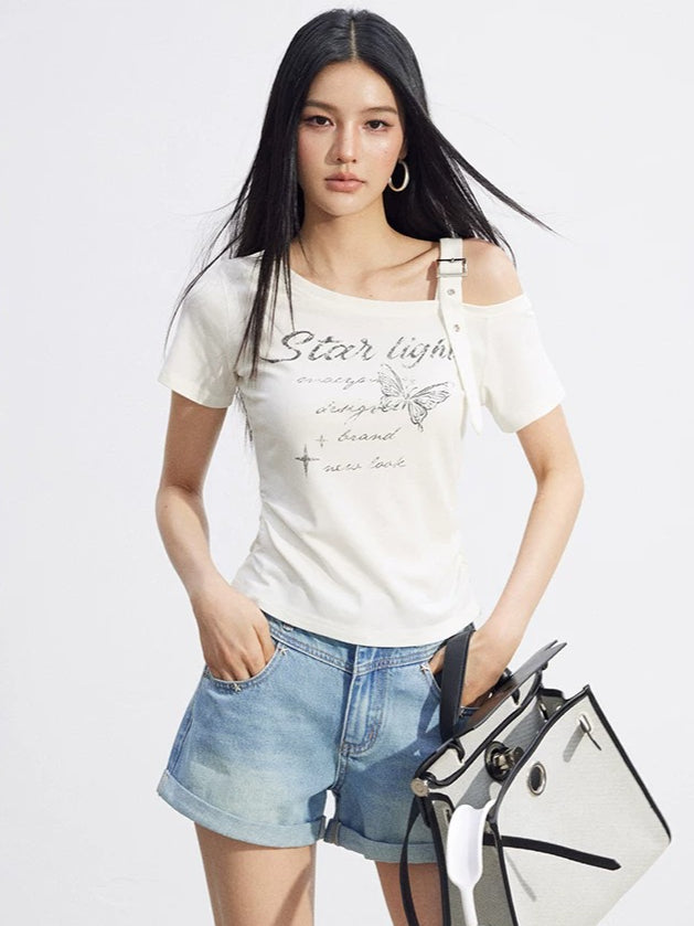 Butterfly Off-Shoulder Tee