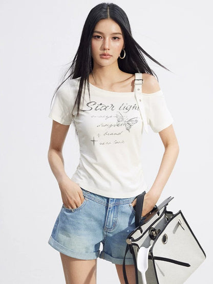 Butterfly Off-Shoulder Tee