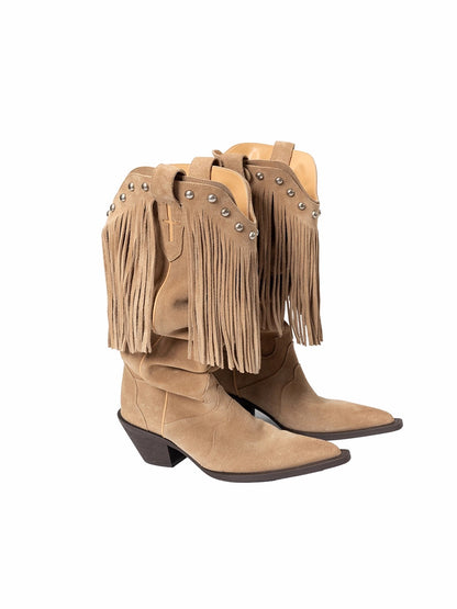 V-Cut Pointed Western Boots