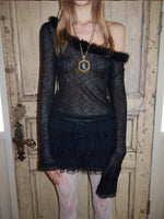 Sequin Trim Knit Top