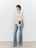 Navy & Blue Vintage Flare Jeans