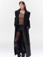 Hokkaido Wool-Blend Belted Lapel Long Coat