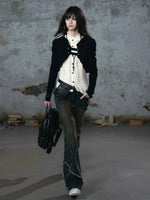 Vintage Ruffled Layered Cardigan