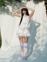 White Polka Halter Dress
