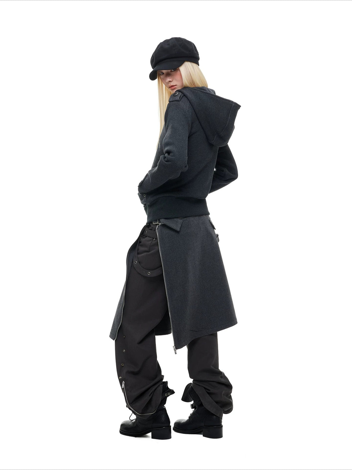 Double-Breasted Utility Cropped Jacket