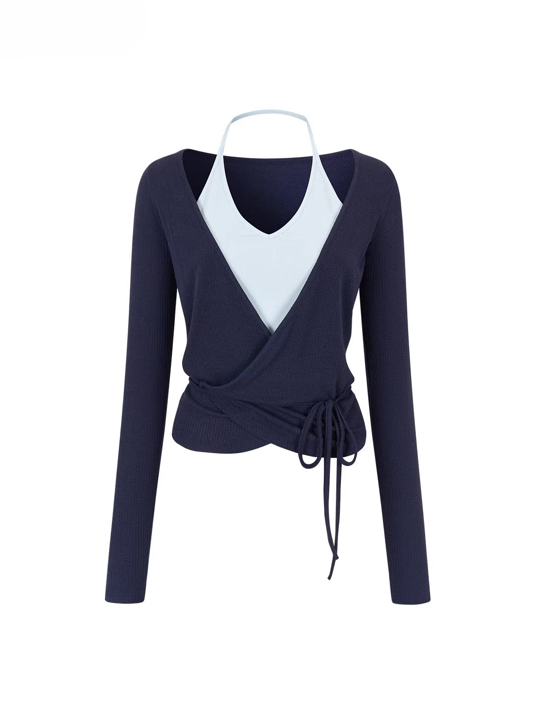 Colorblock Tie-Up Layered Tee
