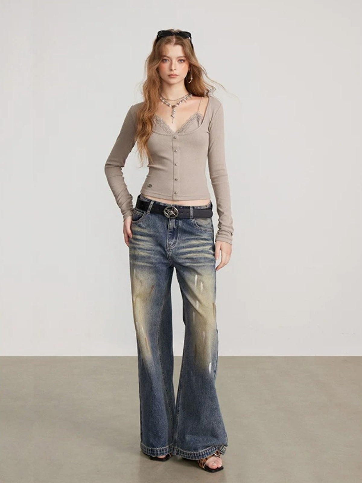 Layered Camisole Panel T-Shirt Top