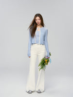 Shell Trim Knit Cardigan Set