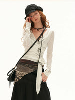 Layered Cross Tie Long Sleeve Top
