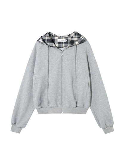 Plaid Patch Embroidered Sweatshirt &amp; Ruffled Waist Pants Set