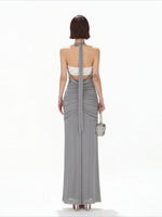 Halter Sequin Mesh Dress
