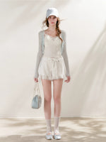 Lace Ruffle Drawstring Shorts