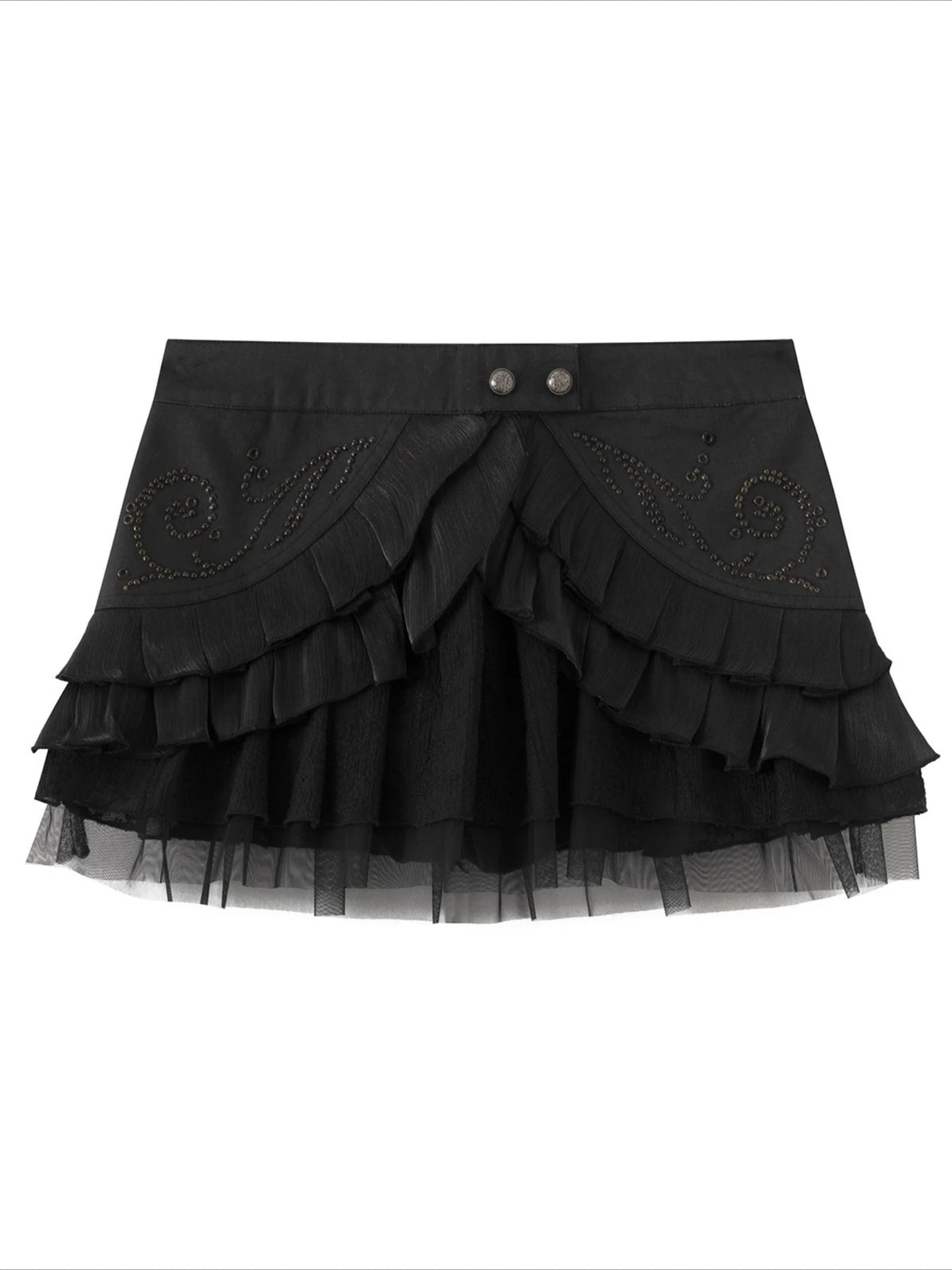 Studded Tiered Skirt