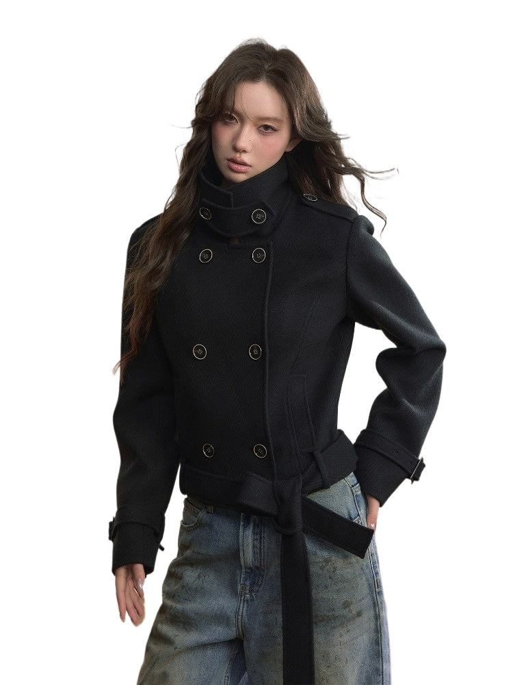 Detachable Long &amp; Short Length Thickened Wool Coat