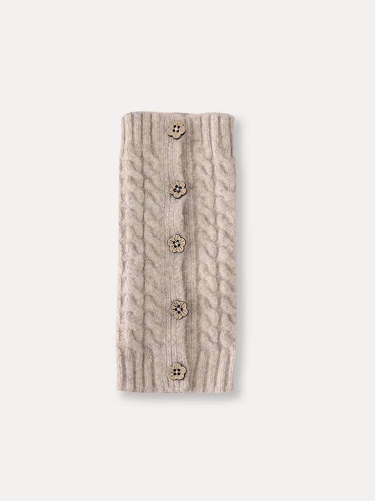 Wooden Flower Button Leg Warmers