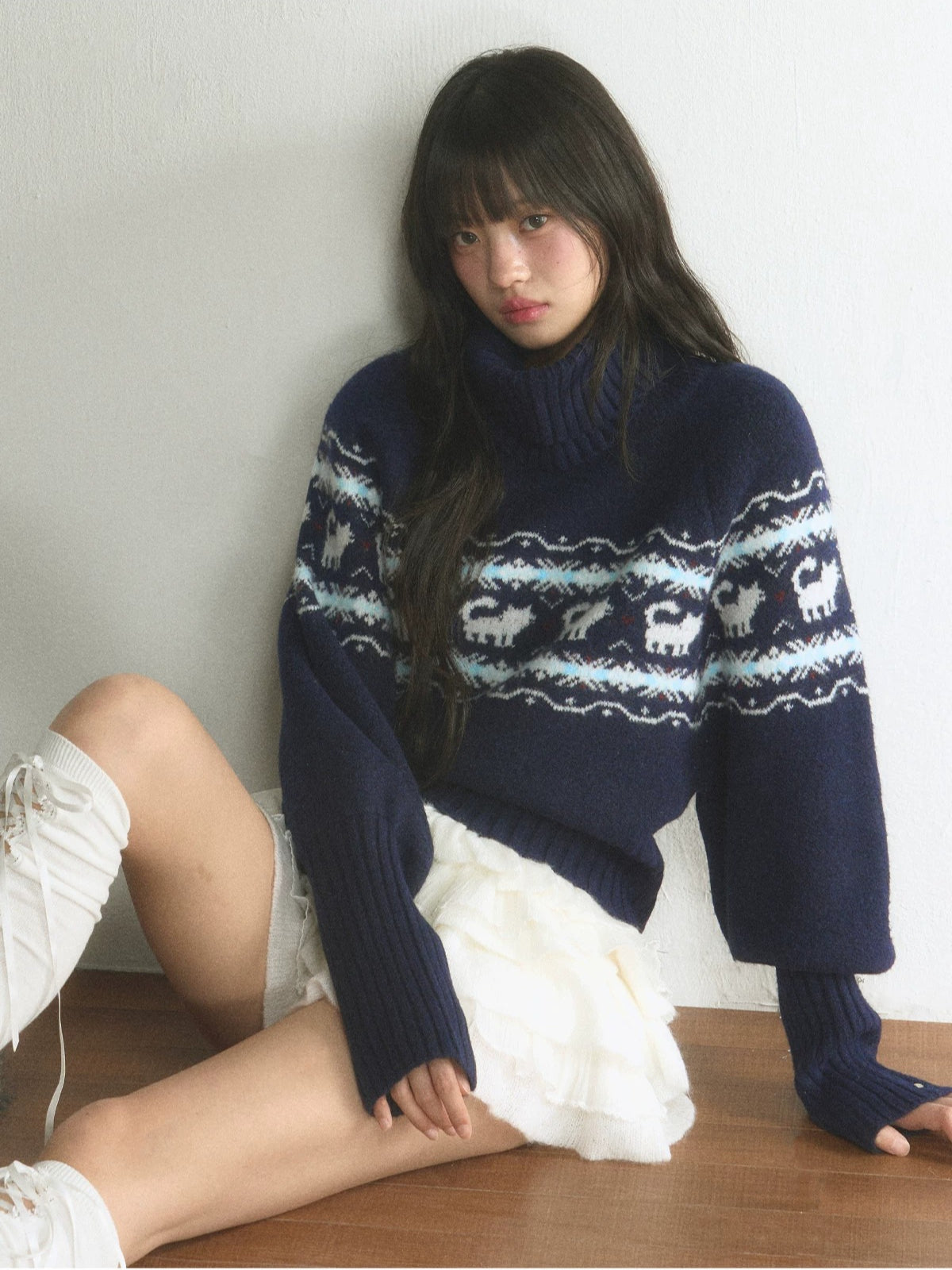 Vintage Fair Isle Cat Knit Sweater