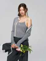 Shell Trim Knit Cardigan Set