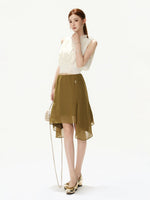 Lace Collar Chiffon Top