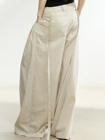 Beige Relaxed Wide Leg Pants