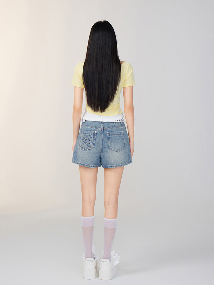 Faux Two-Piece Color-Blocked T-shirt