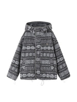 Gray Jacquard Fleece Hoodie