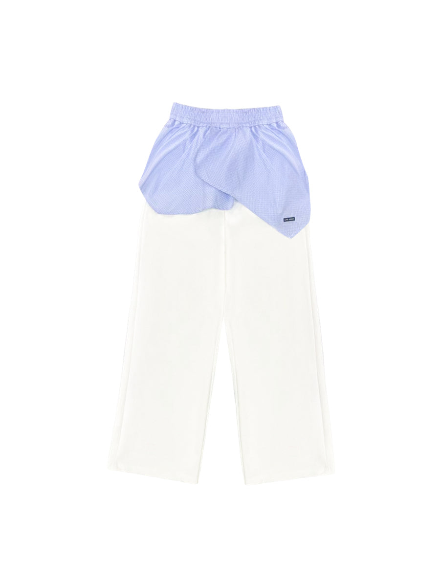 White Plaid Panel Hoodie &amp; Pants Set