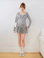 Lace Hooded Skirt Set