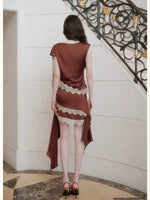 Irregular Satin Two Piece Set