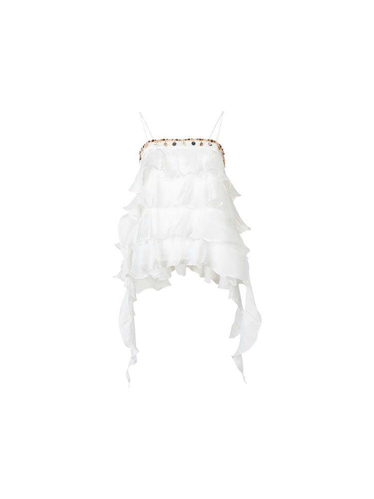 Ribbon-Strap Cake Top &amp; Skirt Set