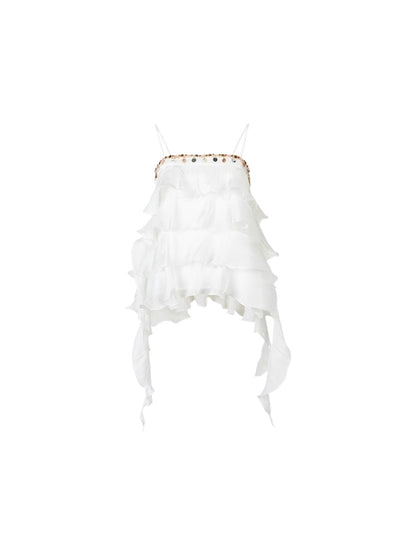 Ribbon-Strap Cake Top &amp; Skirt Set