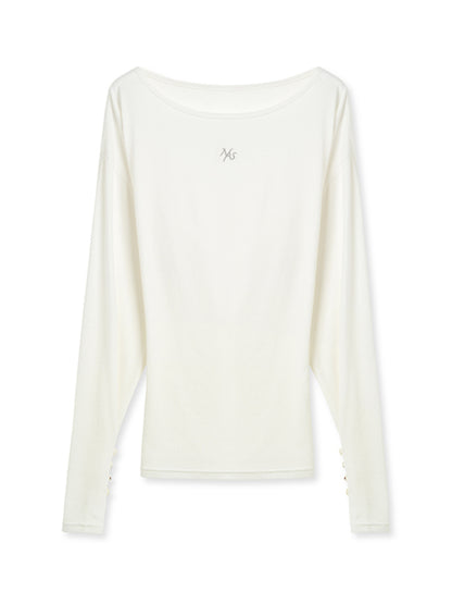 Asymmetric Shoulder Multi-way Wear Elastic T-Shirt