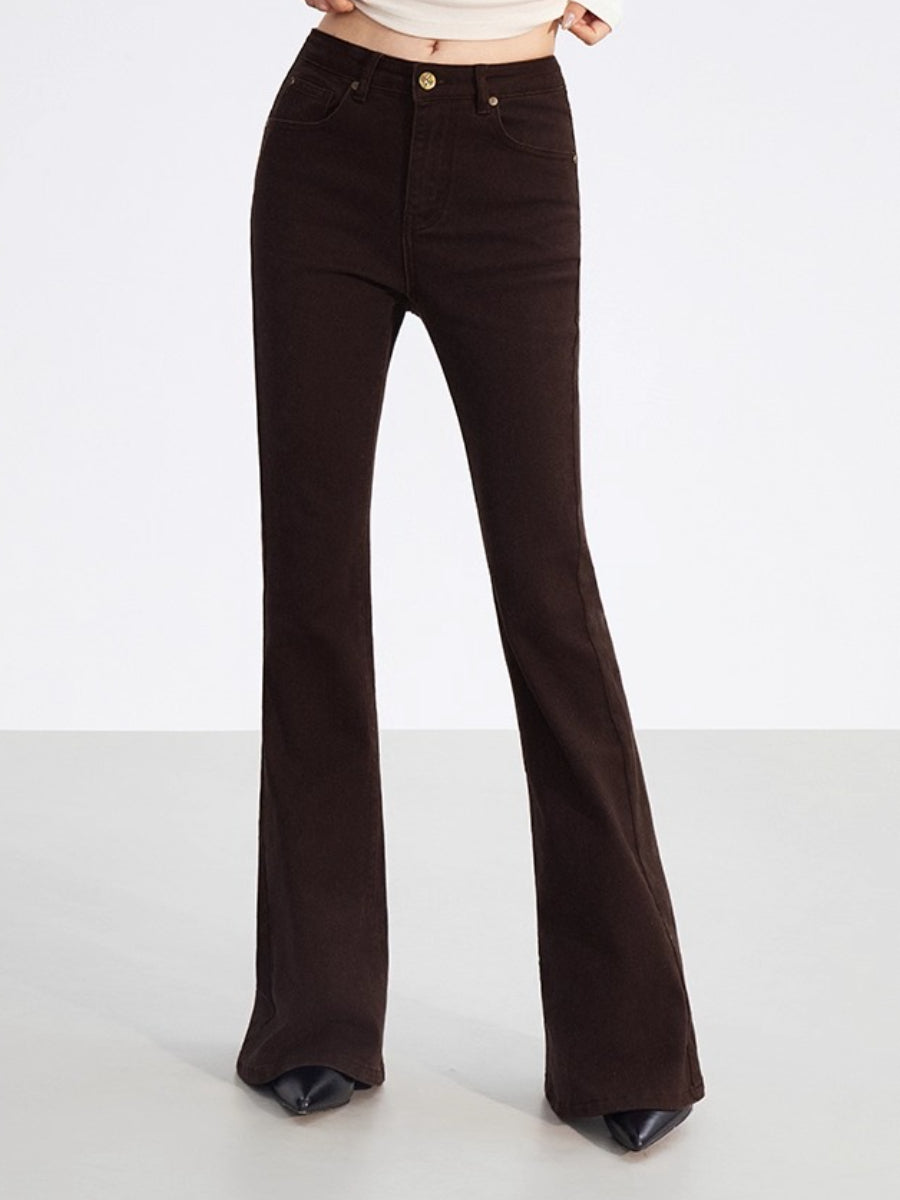 Embroidered Flared Slim-Fit Jeans