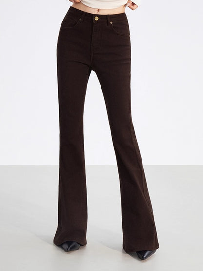 Embroidered Flared Slim-Fit Jeans