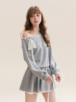 Lace Trim Sweatshirt Dress