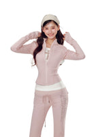 High Collar Slim Fit Sports Hoodie & Pant Set
